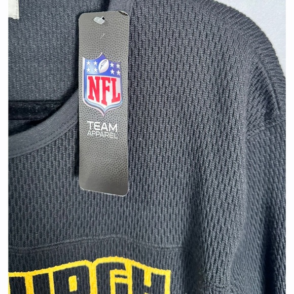 Junk Food NFL Pittsburgh Steelers Football Black Thermal Long Sleeve Top XL NEW - Picture 6 of 7